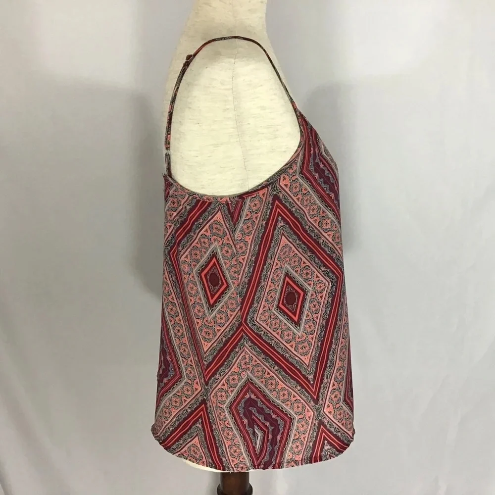 Hollister Tank Top Size M Boho Floral Strappy Festival Mandala Multicolor